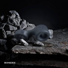   Boners Get Rock Hard - kroužek na penis a kroužek na penis (šedý)
