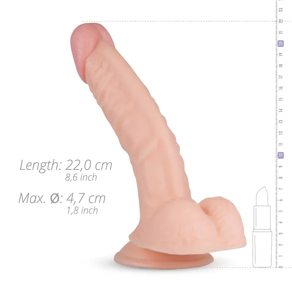 Real Fantasy Derek - realistické dildo s varlaty - 22 cm - tělová