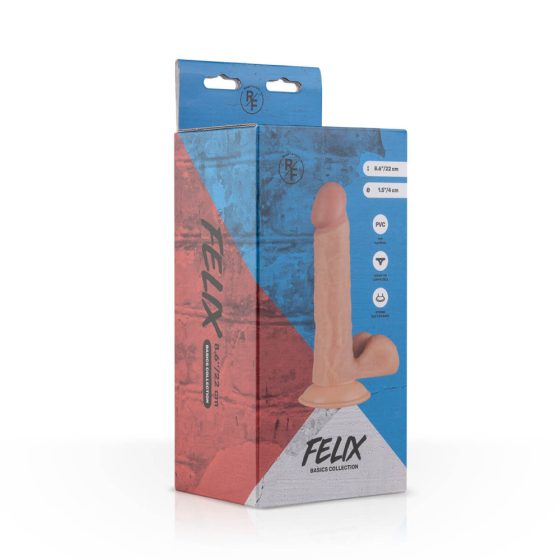 Real Fantasy Felix - realistické dildo s varlaty a přísavkou (22cm) - tělová barva