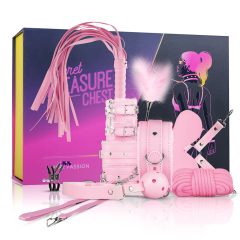   Secret Pleasure Chest - sada pro pokročilé BDSM - 14 kusů (růžová)