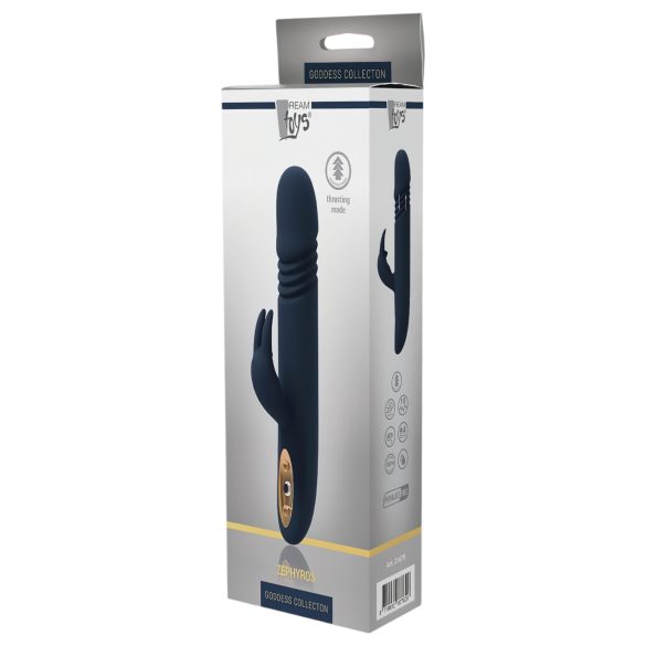 Goddess Zephyros - vibrátor s pístem a stimulací klitorisu - voděodolný - modrý