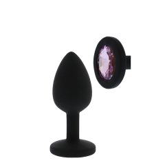   All time Favorites - anální dildo silikonové fialovým kamenem (černé)