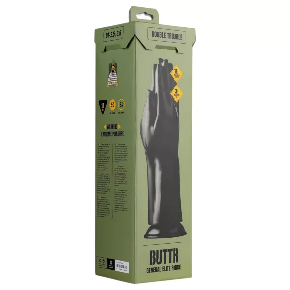 BUTTR - fisting dildo s přísavkou - černý