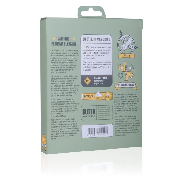 BUTTR Gauntlets - latexové rukavice na fisting, pěst černé