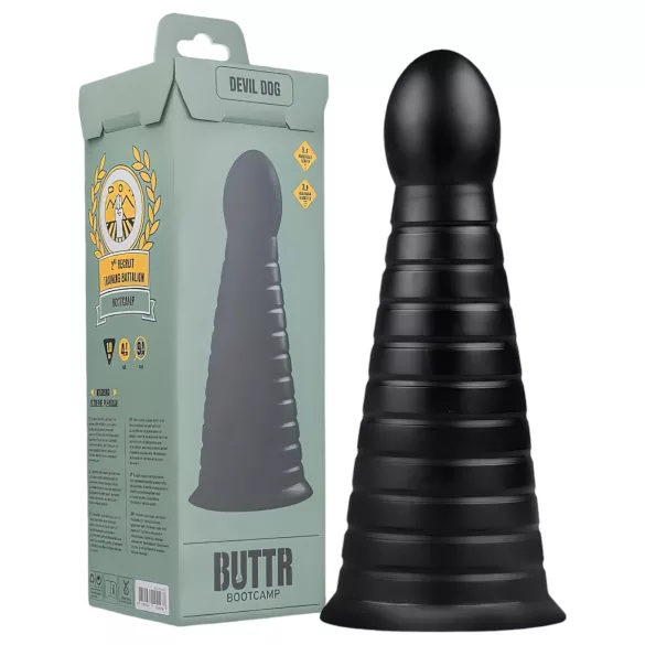 BUTTR Devil Dog - realistický dildo s přísavkou - černé