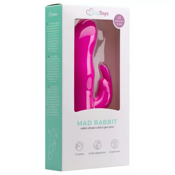 Easytoys Mad Rabbit - vibrátor s králičími oušky - stimulace klitorisu - růžový