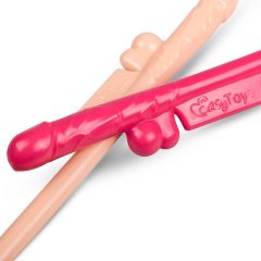  Easytoys Penis Straws - brčko s penisem (tmavě růžová-tělová) - 10ks