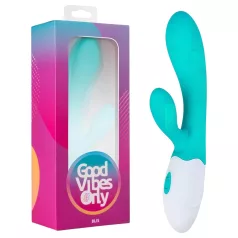   Good Vibes Only Blis Rabbit - vibrátor na klitoris a bod G - silikon - tyrkysový