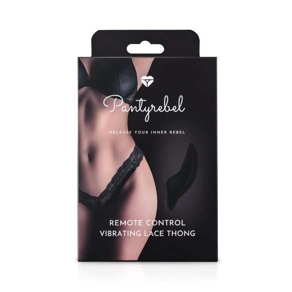 Pantyrebel - vibrační tanga s dálkovým ovládáním - krajka černá S-L