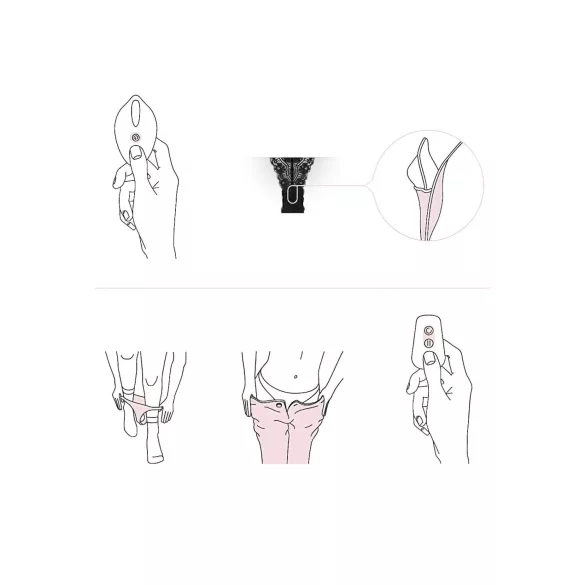 Pantyrebel - vibrační tanga s dálkovým ovládáním - krajka černá S-L