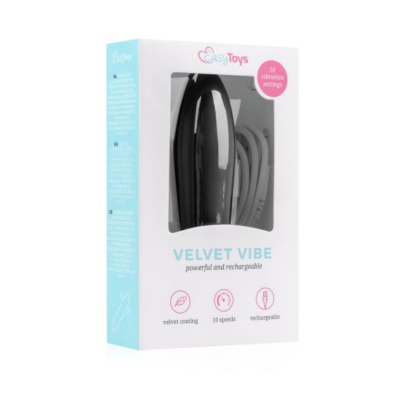 Easytoys Velvet Vibe - akumulátorový black vibrační tyč