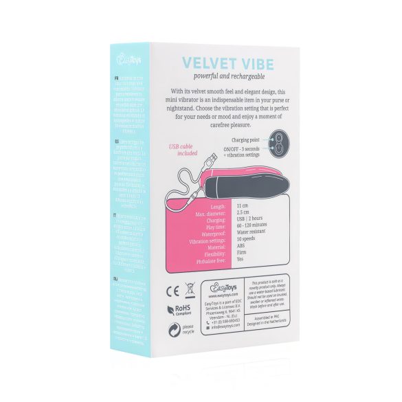 Easytoys Velvet Vibe - akumulátorový black vibrační tyč