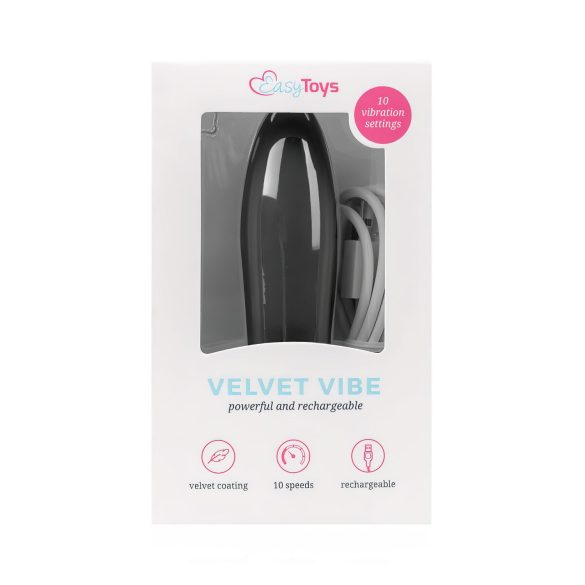 Easytoys Velvet Vibe - akumulátorový black vibrační tyč