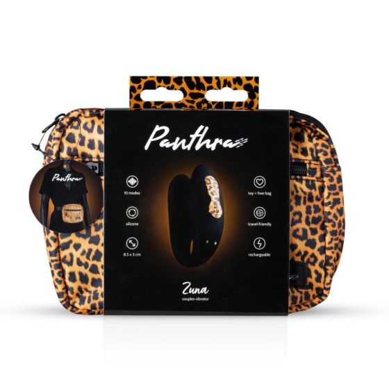 Panthra Zuna - vodotěsný vibrátor na baterie (leopardí černá)