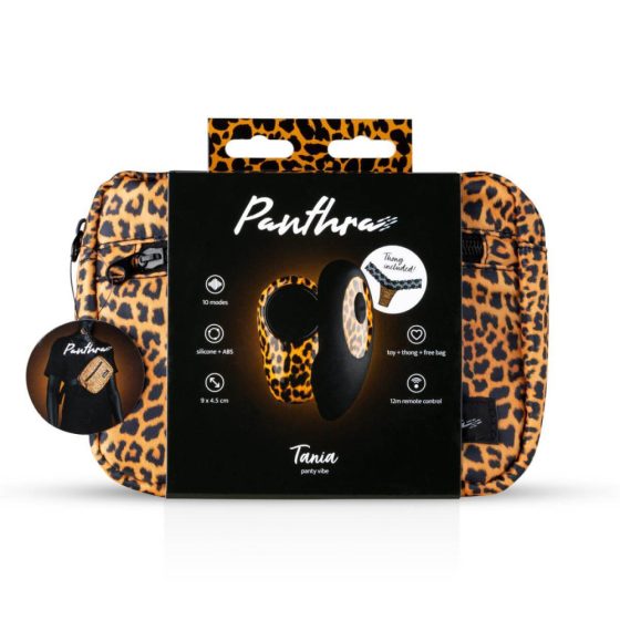 Panthra Tania - baterie, rádio, vibrační kalhotky (leopardí černá)