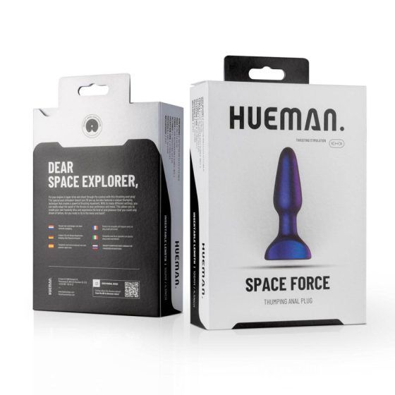 Hueman Space Force - vodotěsný anální vibrátor na baterie (fialový)