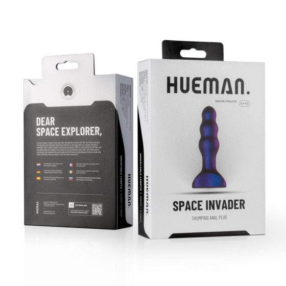 Hueman Space Inveder - vodotěsný anální vibrátor na baterie (fialový)