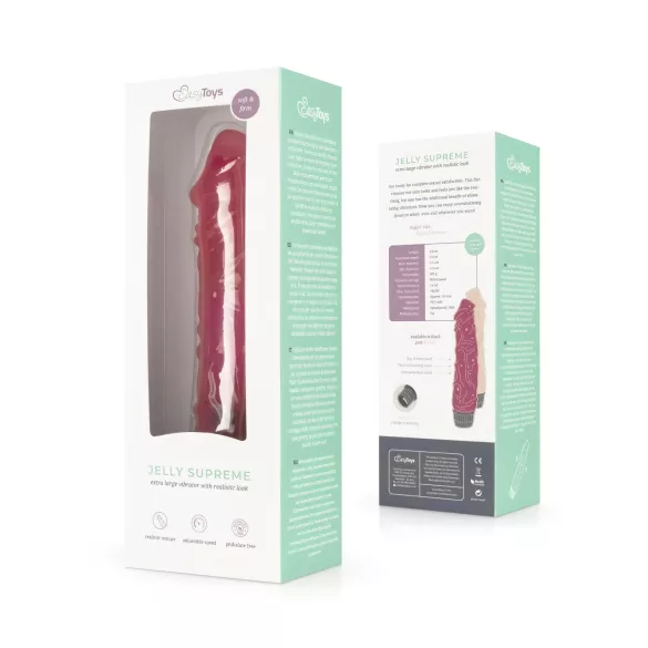 Easytoys Jelly Supreme - realistický vibrátor - růžový