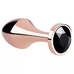 Rosy Gold - anální kolík - černý kámen - rosegold