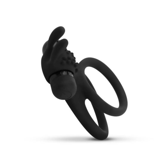 Easytoys Share Ring - vibrační kroužek na penis a varlata (černý)