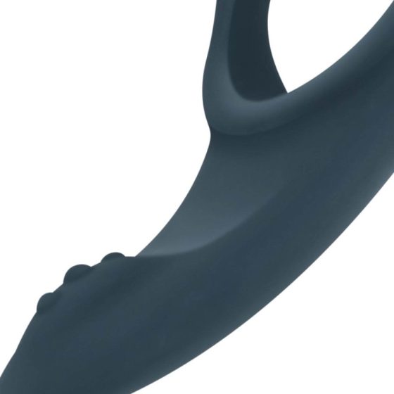 Boners - kroužek na penis a varlata na baterie pro stimulaci klitorisu (modrý)