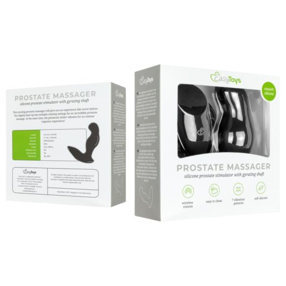 Easytoys Anal Collection - anální vibrátor s dálkovým ovládáním - černý