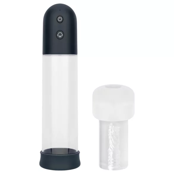 Boners - automatická penisová pumpa masturbátor (průhledná‑černá)