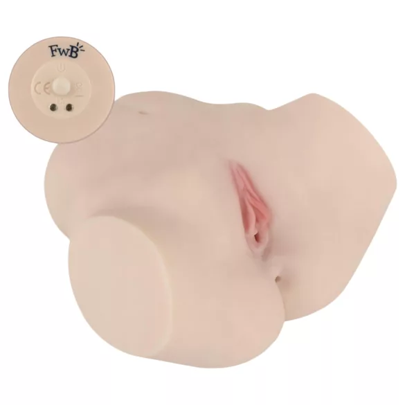 FWB - realistický vibrační masturbátor torzo - tělová barva
