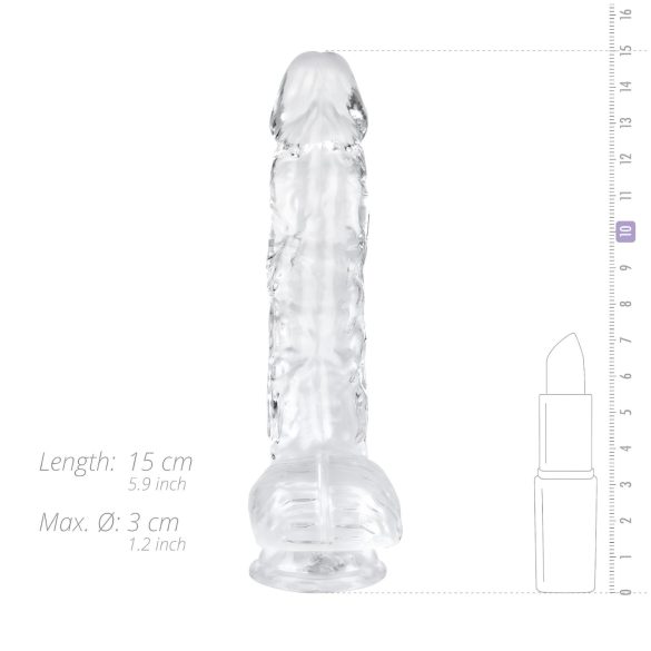 EasyToys - dildo s varlaty - 13,5 cm - transparentní