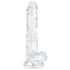 EasyToys - dildo s varlaty - 17 cm - transparentní