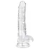 EasyToys - dildo s varlaty - 17 cm - transparentní