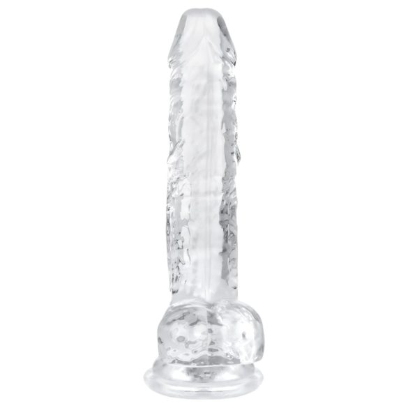 EasyToys - dildo s varlaty - 17 cm - transparentní