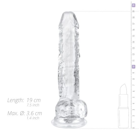 EasyToys - dildo s varlaty - 17 cm - transparentní