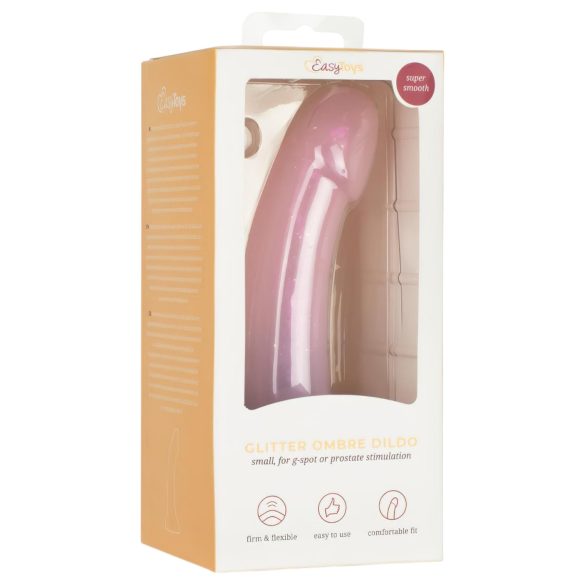 EasyToys Mermaid - třpytivý dildo - 15 cm - růžový