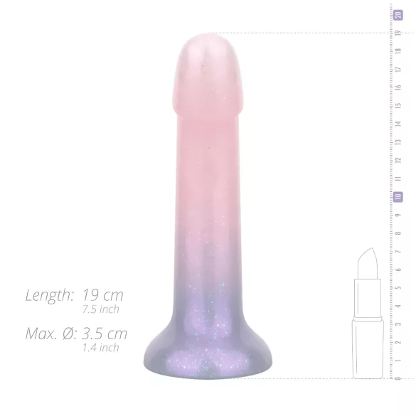 EasyToys Mermaid - třpytivý dildo - 19 cm - růžový