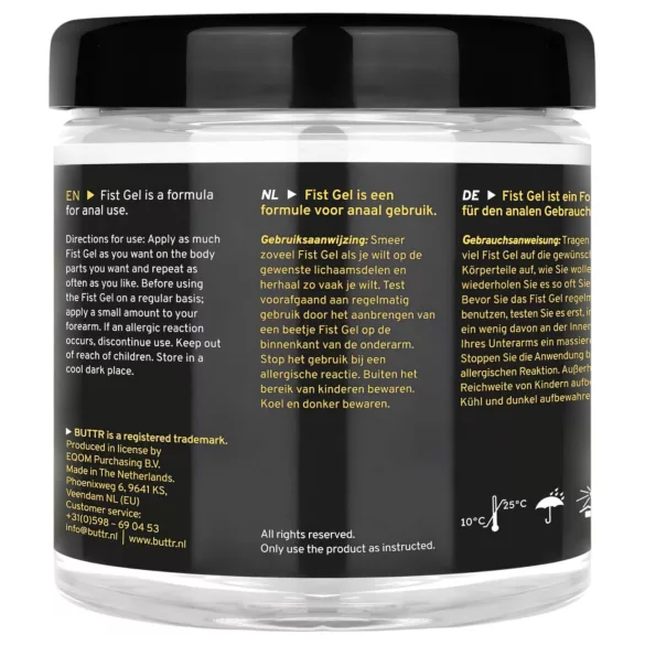 BUTTR - fisting gel - nelepivý - 500 ml