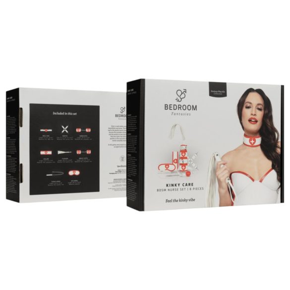 Bedroom Fantasies - kostým zdravotní sestřičky - 8 dílů - červená/bílá