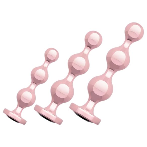 Rosy Gold - anální dildo sada - růžové zlato