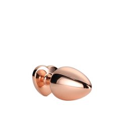  Gleaming Love - hliníkové anální dildo s kamenem ve tvaru srdce (růžové zlato)