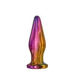   Glamour Glass - skleněný anální vibrátor s vrcholem, řízený rádiem (barevný)