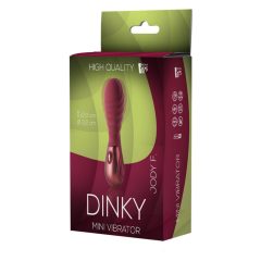   Dinky Jody F. Mini - dobíjecí mini vibrátor s žebry (vínová)