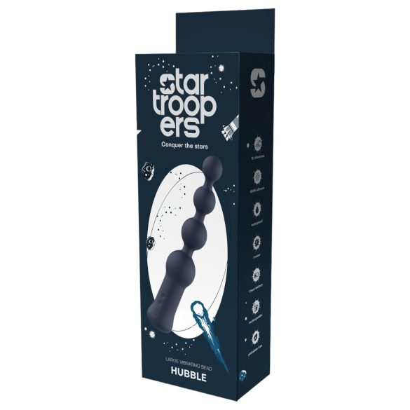 Startroopers Hubble - anální vibrátor s perlami - dobíjecí, modrý