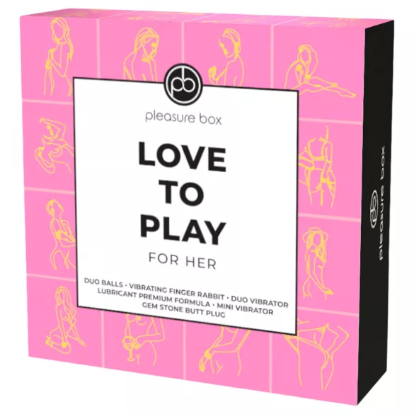 Pleasure Box Love to Play - sada vibrátorů - 6 dílů - růžová/fialová