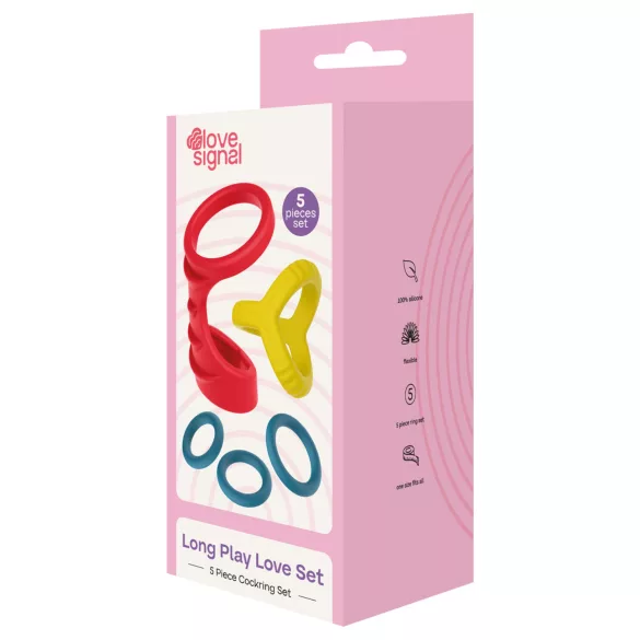 Dreamtoys Love Signal - sada erekčních kroužků (vícebarevná)