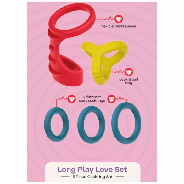 Dreamtoys Love Signal - sada erekčních kroužků (vícebarevná)