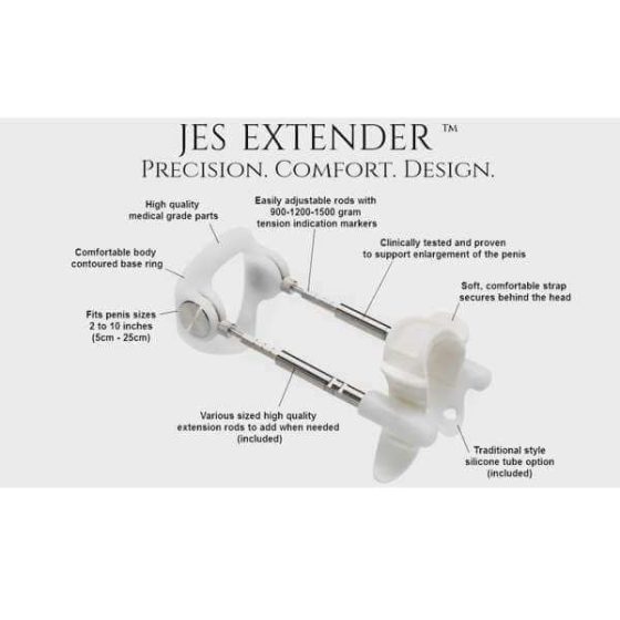 Jes-Extender - lehký standardní přístroj na zvětšení penisu (až 17 cm)