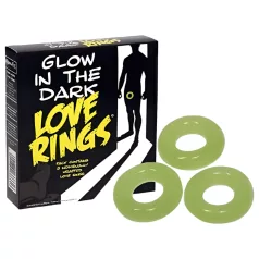   Love Rings - svítící sada erekčních kroužků na penis - 3 kusy