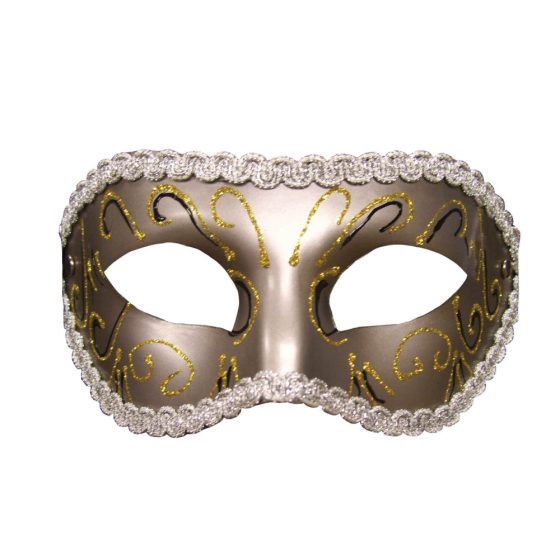 S&M - předtvarovaná třpytivá maska na oči (bronzová)
