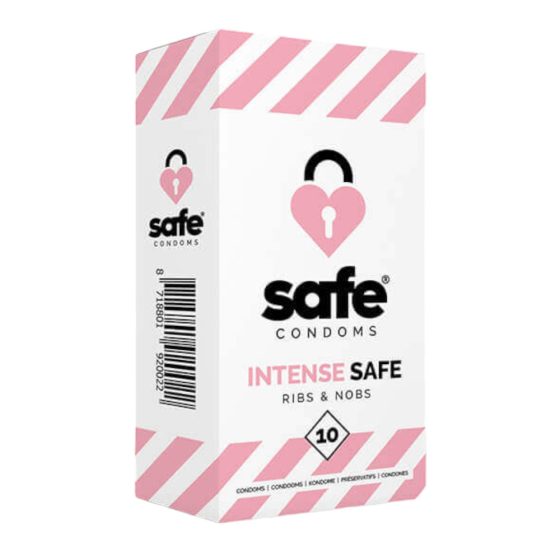 SAFE Intense Safe - vroubkované a tečkované kondomy (10ks)