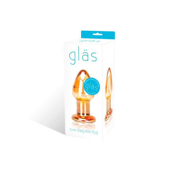 GLASTOY Over Easy  -  skleněné anální dildo (zlatá barva)